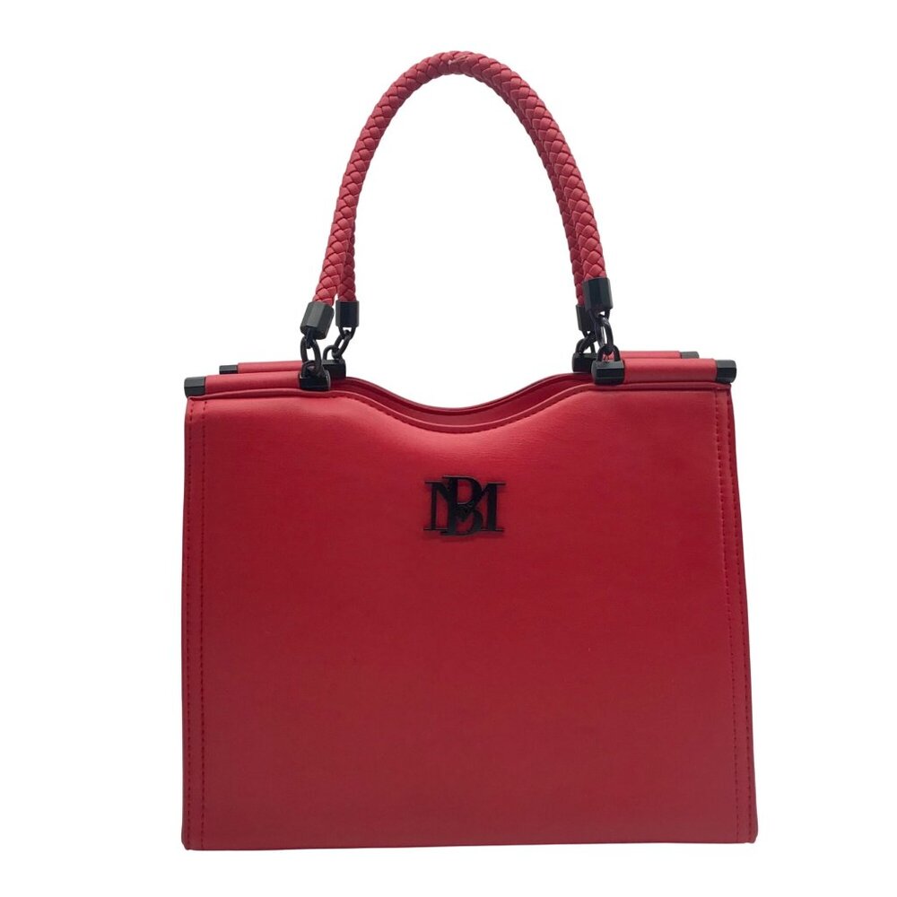 Badgley Mischka Red Vegan Leather Tote Bag